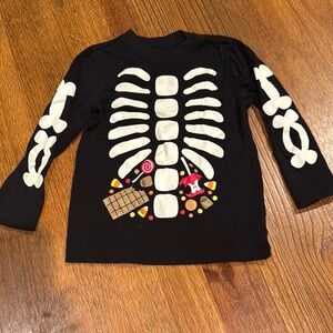 Black Skeleton Graphic Long Sleeve Shirt